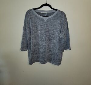 Ellison Heathered Gray V-Neck Top